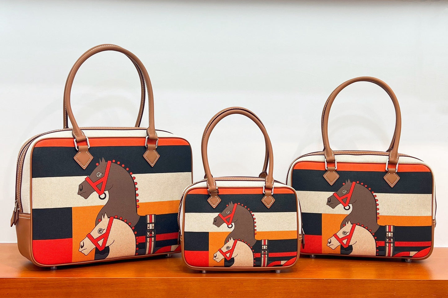 First Layer Cowhide Stitching Canvas Iti Tote Bags