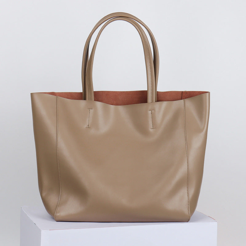 Capacity Commuter Mummy Shopping Cowhide Big Shoulder Bags