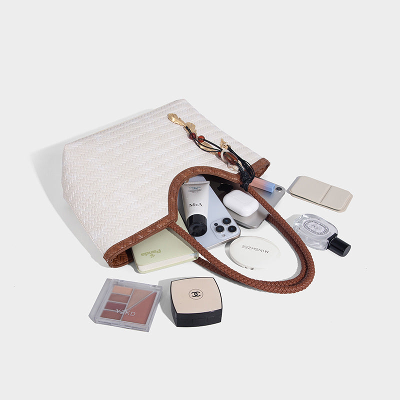 Women's Large Capacity Commuter Woven High Sense Shoulder Bags