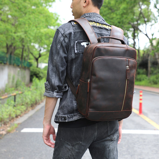 Layer Leather Business Leisure Crazy Horse Backpacks