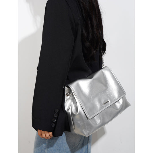 Women's Design High-grade Chain Cowhide Large Capacity Shoulder Bags