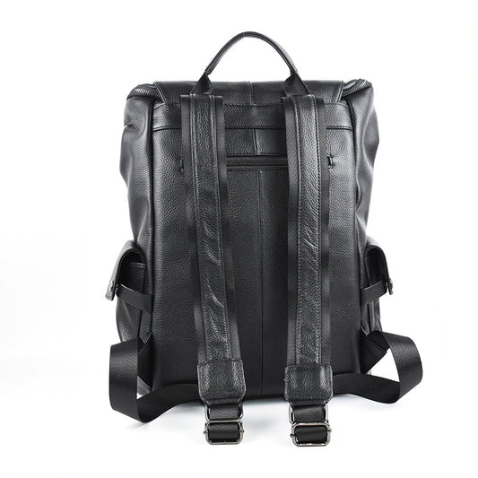 Men's Business Leather Large Capacity First Layer Backpacks
