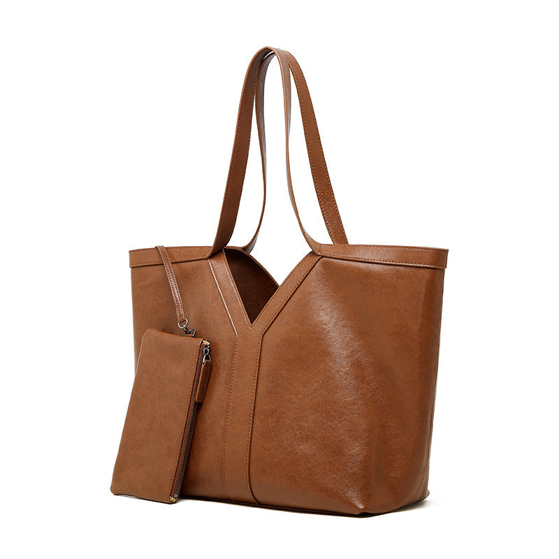 Women's Simple Korean Style Leather Large Capacity Crossbody Bags