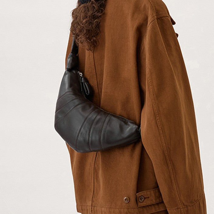 Sheepskin Leather Croissant Ode Neutral Tide Crossbody Bags