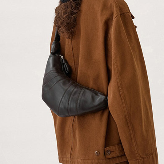 Sheepskin Leather Croissant Ode Neutral Tide Crossbody Bags
