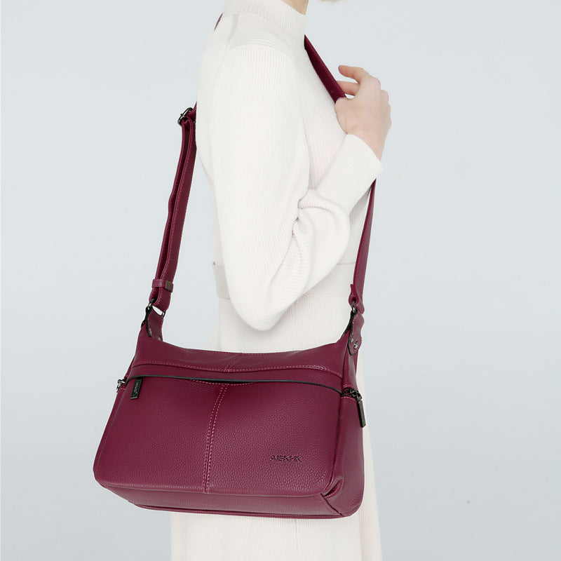 Women's Soft Leather Large Capacity Mom Crossbody Bags
