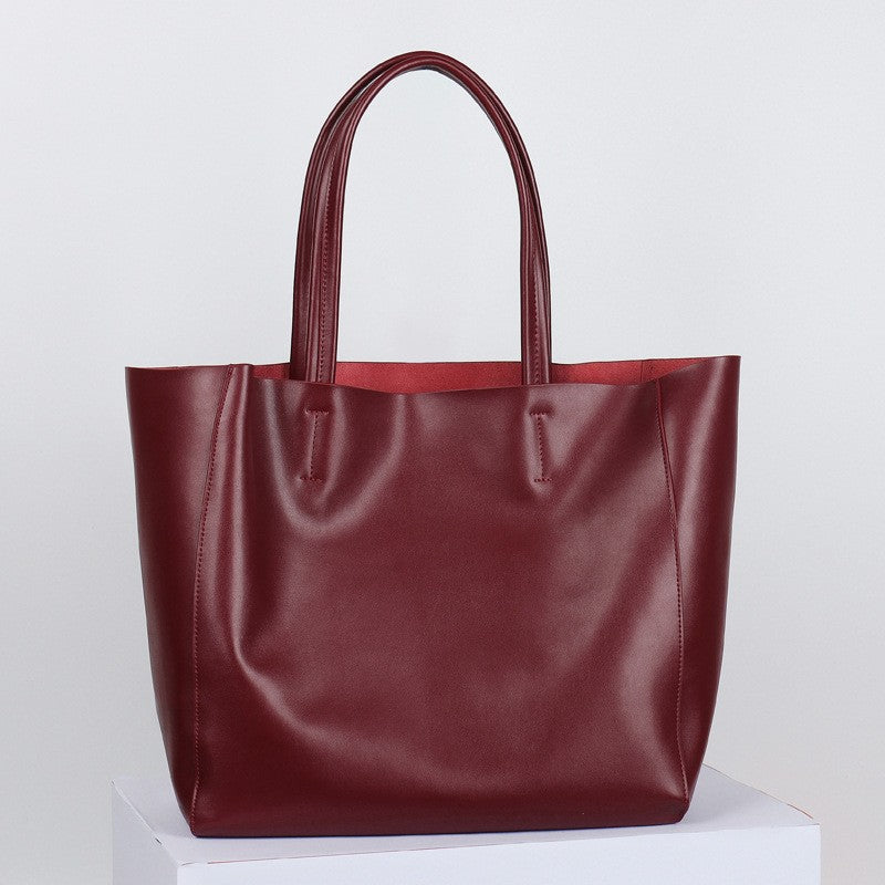 Capacity Commuter Mummy Shopping Cowhide Big Shoulder Bags