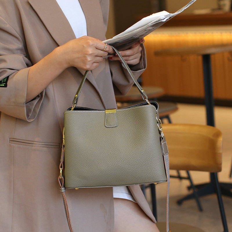 Women's Layer Cowhide Trendy High-grade Large Capacity Crossbody Bags