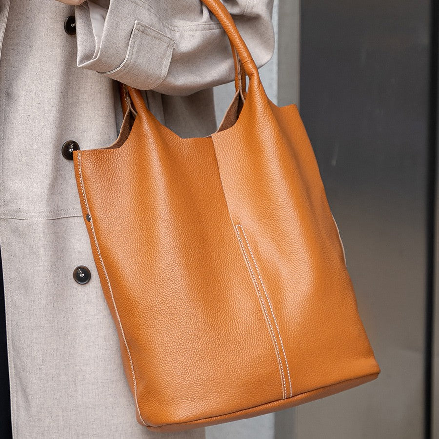 Women's Genuine Leather High-grade Minority Simple Soft Handbags