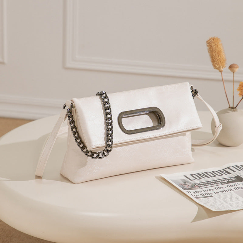 Classic Fashion Genuine Leather Folding Chain Shoulder Bags