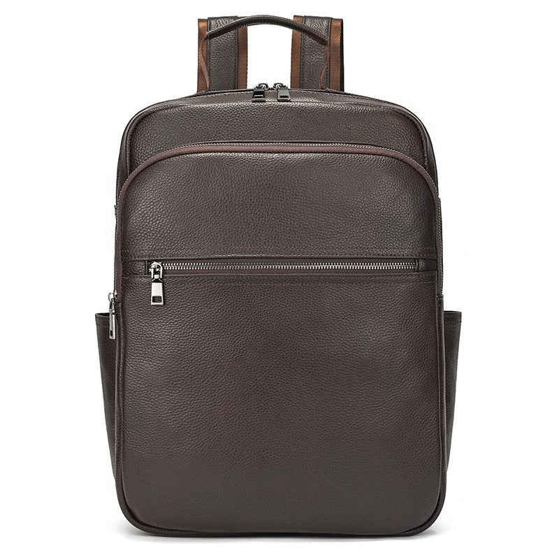 Classic Men's Simple Fashion Leather Cowhide Backpacks