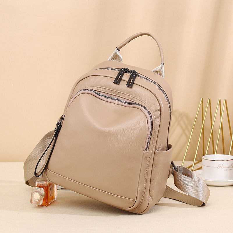 Creative Women's Leather Cowhide Fashionable First Backpacks