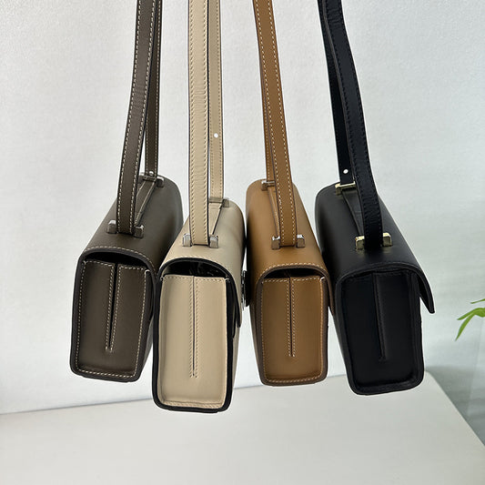 Women's First Layer Cowhide Fashion Solid Color Crossbody Bags