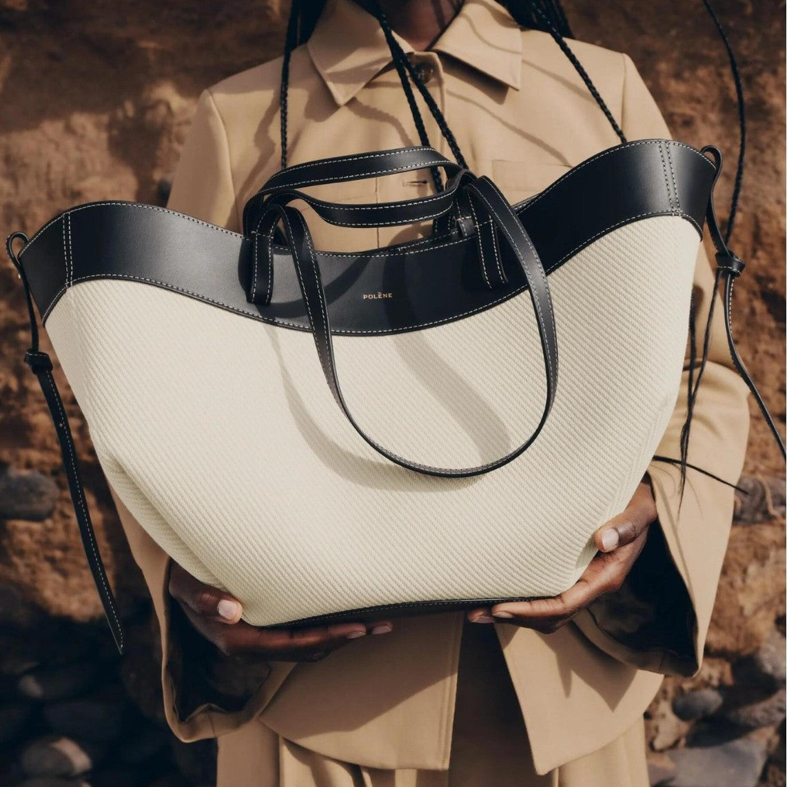 Niche Knitted Stitching Portable Large Capacity Bags