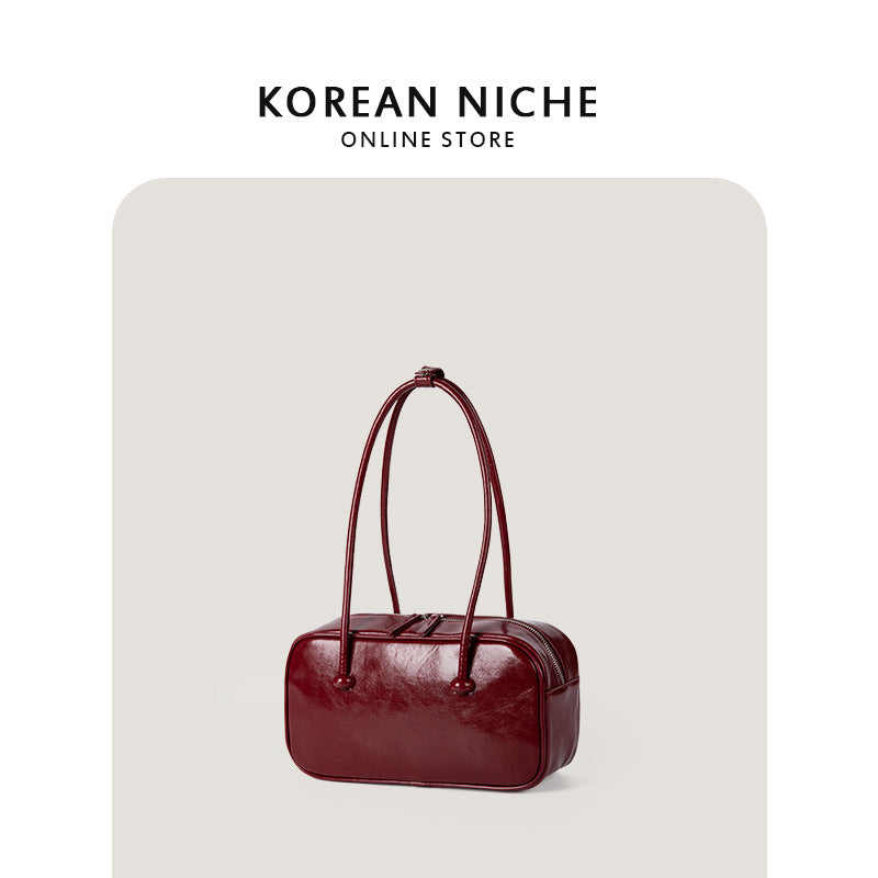 Women's Textured Korean Style High-grade Paint Surface Shoulder Bags