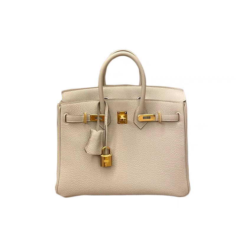 Women's Layer Cowhide Lychee Pattern Genuine Leather Handbags