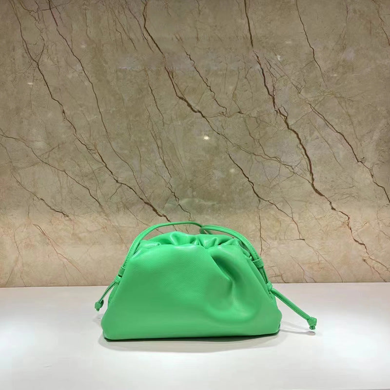 Women's Cow Leather Cloud Pleated Clutch Soft Crossbody Bags