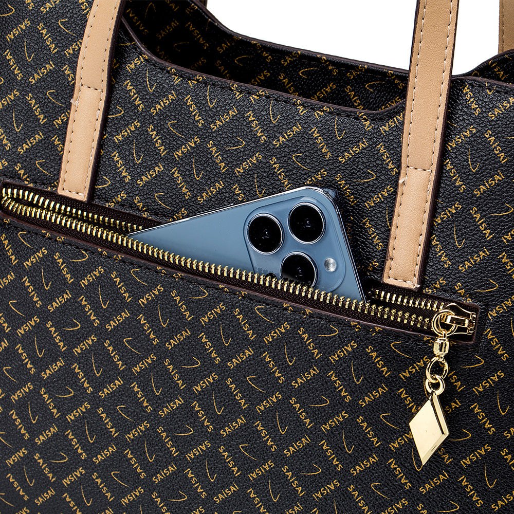 Women's Printed Large Capacity High-grade Retro Commuter Crossbody Bags