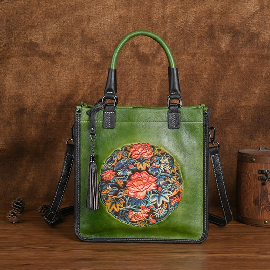 Women's Leather First Layer Cowhide Chinese Style Handbags