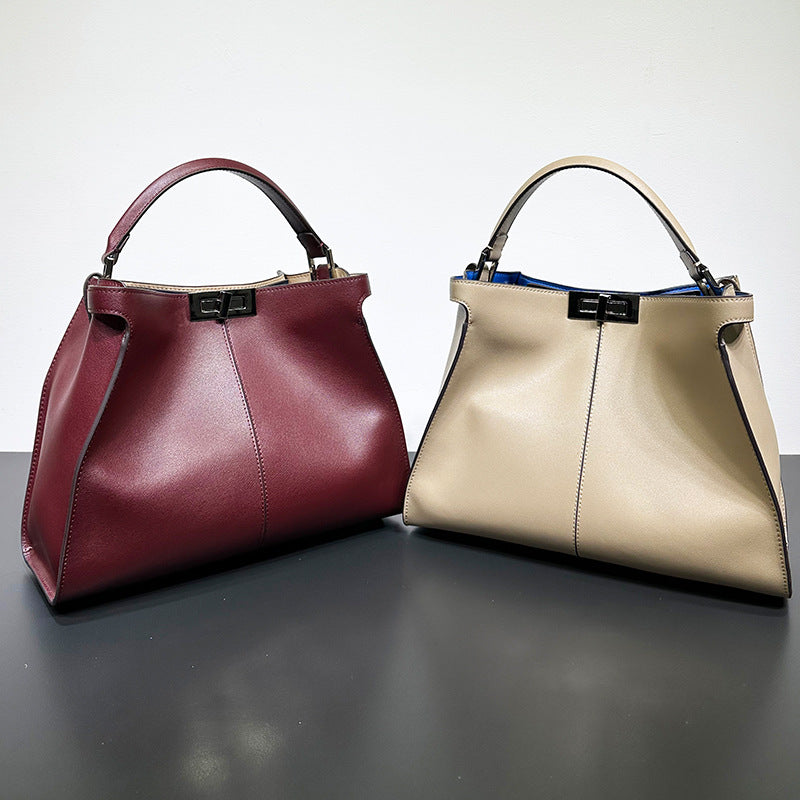 Women's Leather Fashionable Large Capacity With Cat Handbags