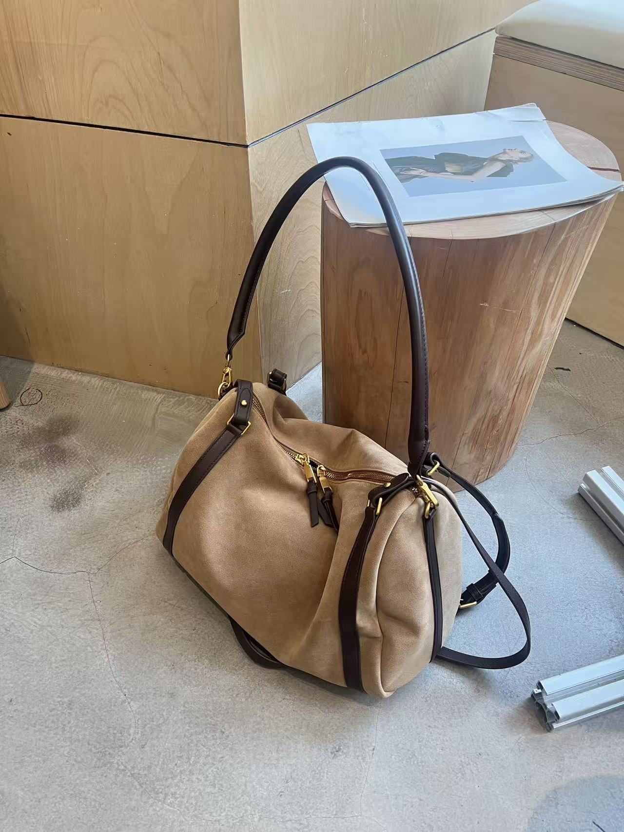 Women's Model Style Suede Pillow Large Capacity Bags