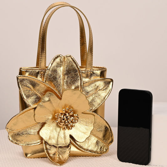 Women's Flower Decorative High-grade Petal Hand Handbags