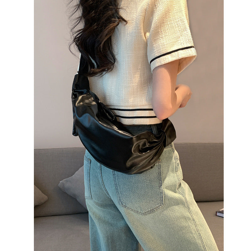 Layer Cowhide Croissant Niche Genuine Leather Crossbody Bags