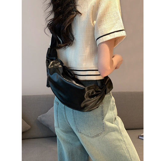 Layer Cowhide Croissant Niche Genuine Leather Crossbody Bags