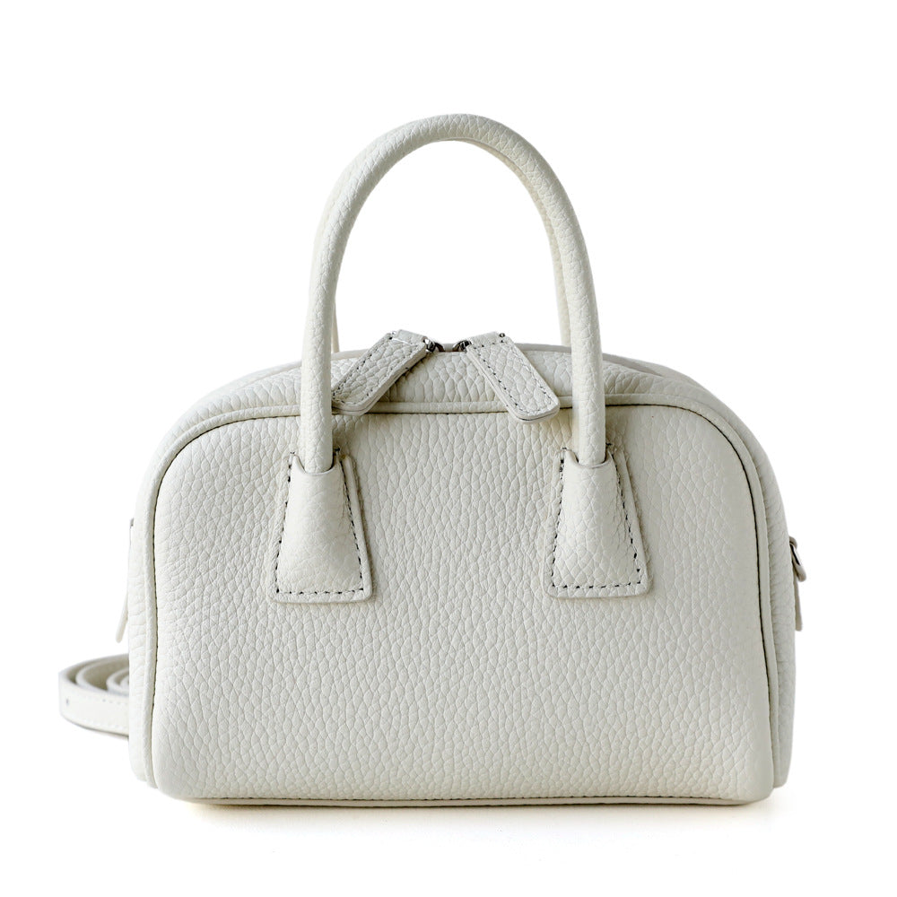 Women's Korean Style First Layer Cowhide Bowling Handbags