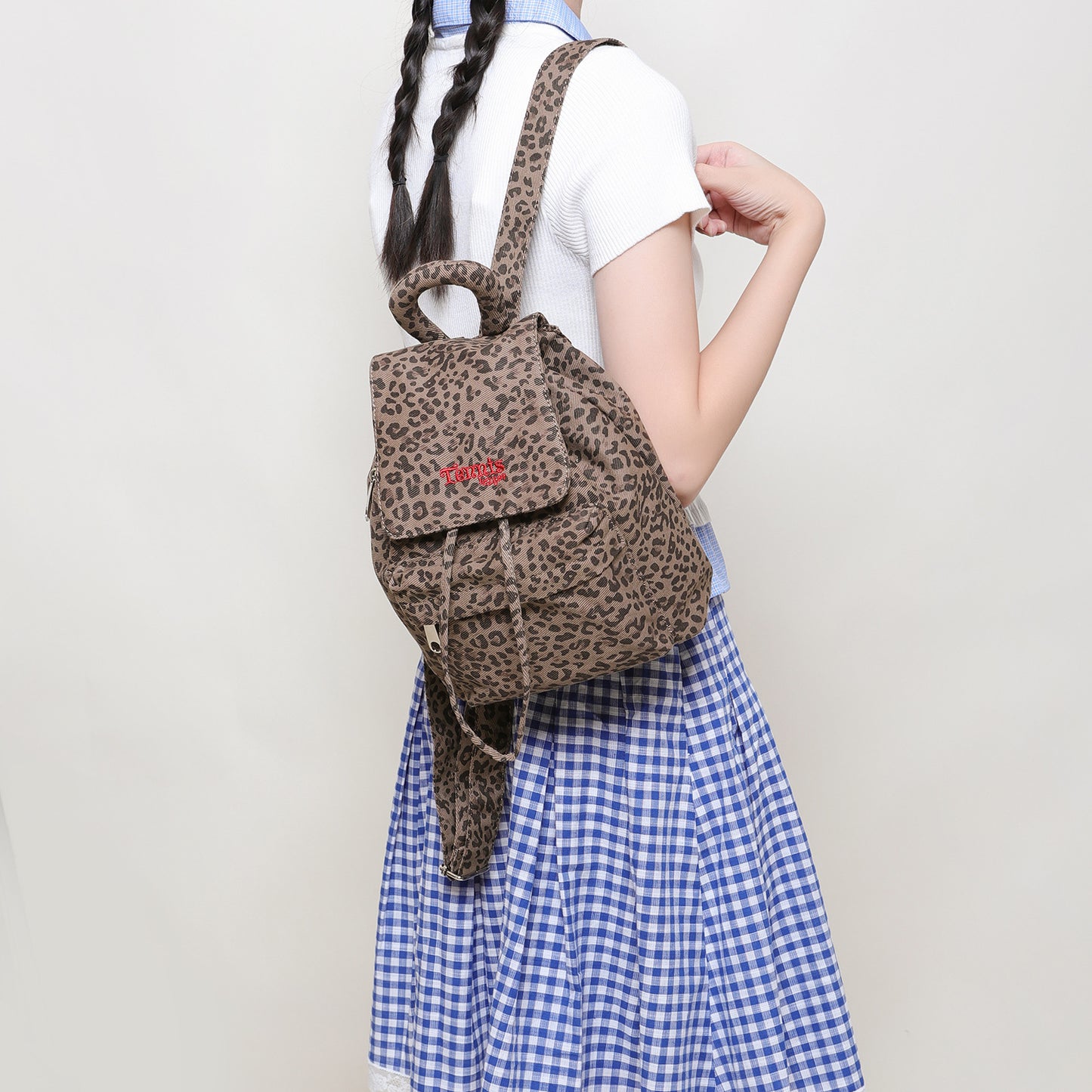 Women's Autumn Korean Leopard Print Canvas Super Backpacks