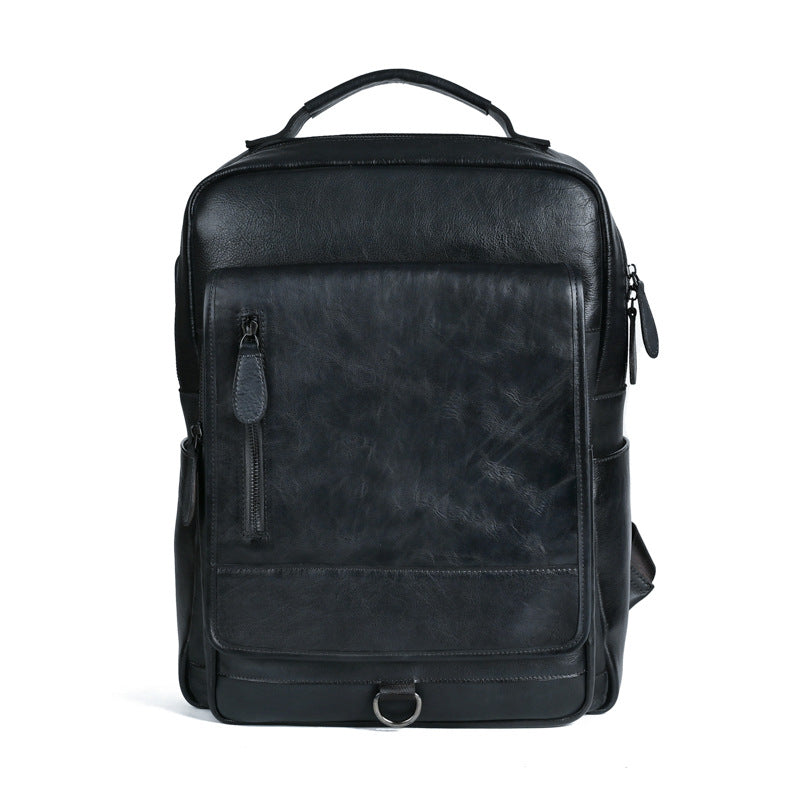 Style Top Layer Cowhide Large Capacity Backpacks