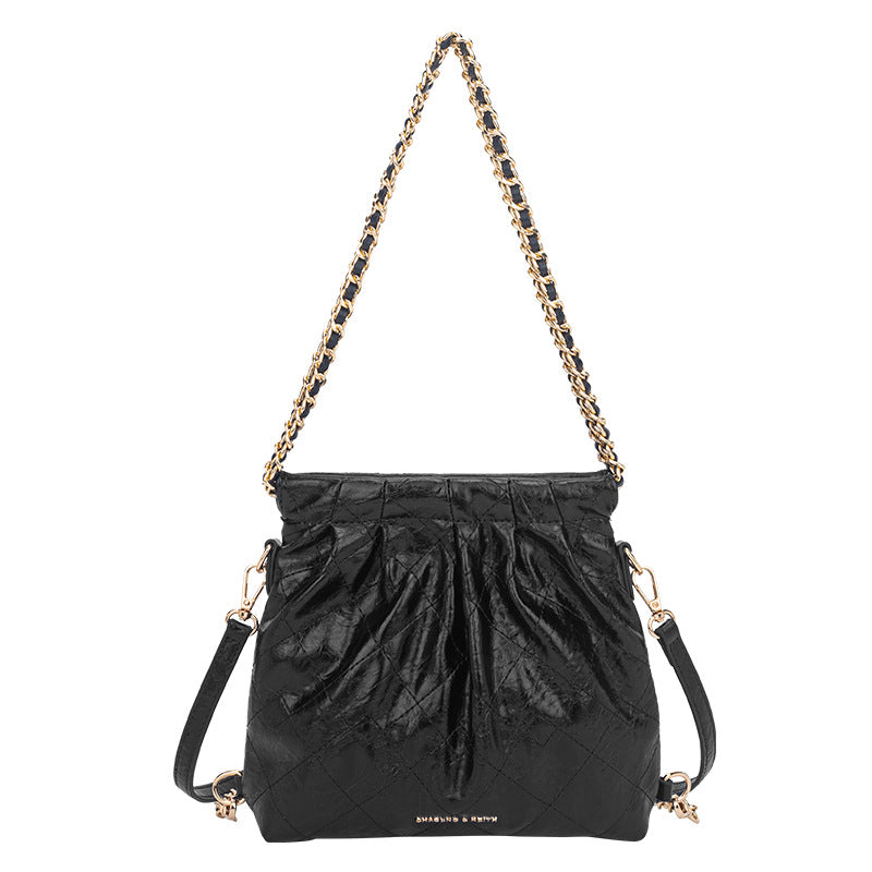 Women's Stray Niche Rhombus Garbage Chain Fashion Shoulder Bags