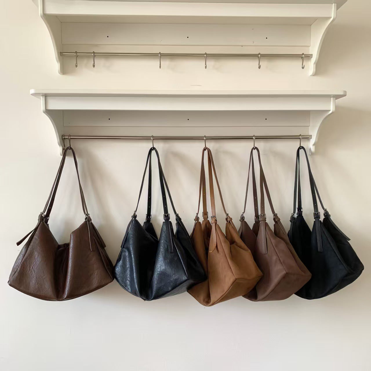 Fashion Suede Soft Leather Classic Style Tote Bags