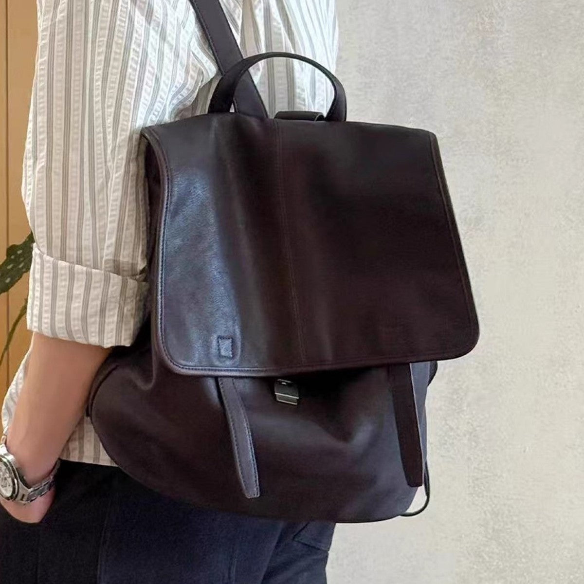 Women's Unisex Vertical Large Capacity Commuter Business Backpacks