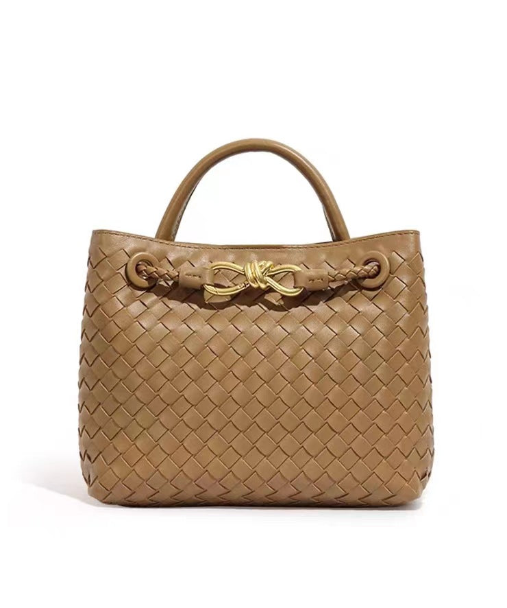 Unique Authentic Leather Weave Versatile Large Shoulder Bags