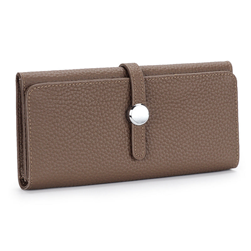 Women's Real Leather Long Large Capacity Pure Purses
