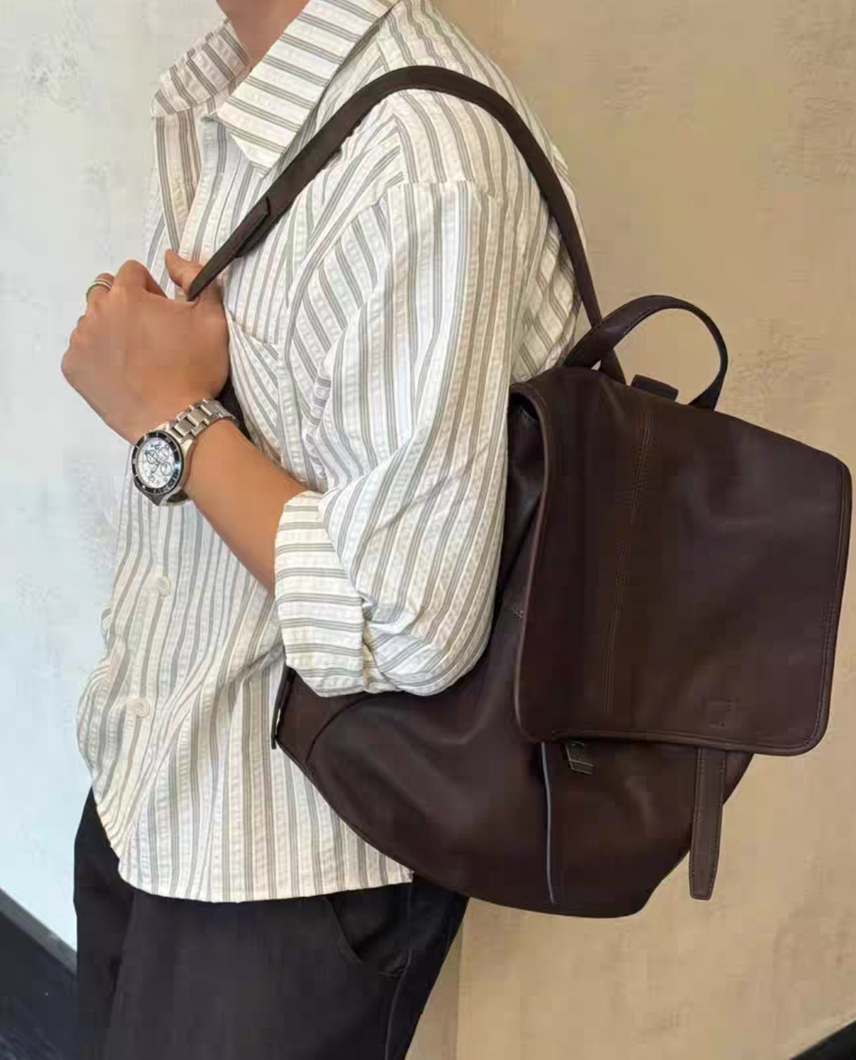 Women's & Men's & Vegetable Tanned Series Vertical Large Capacity Backpacks