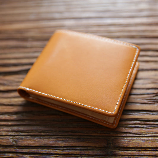 Men's Handmade Retro Short Genuine Leather Simple First Layer Men's Wallets
