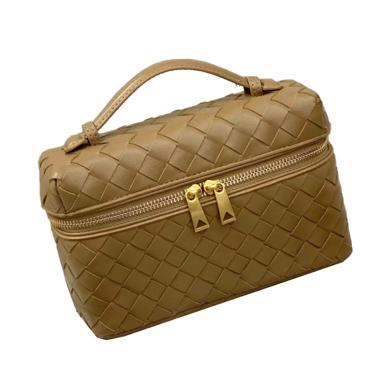 Leather Hand-woven Vintage Weave Lunch Box Backpacks