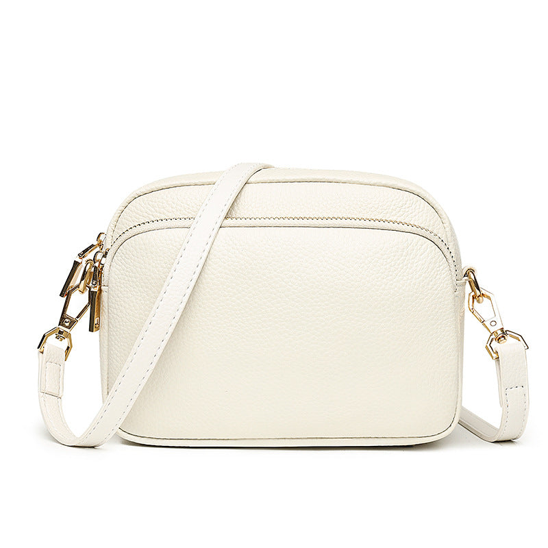 Women's Fashionable Simple Toe Cap Layer Cowhide Shoulder Bags
