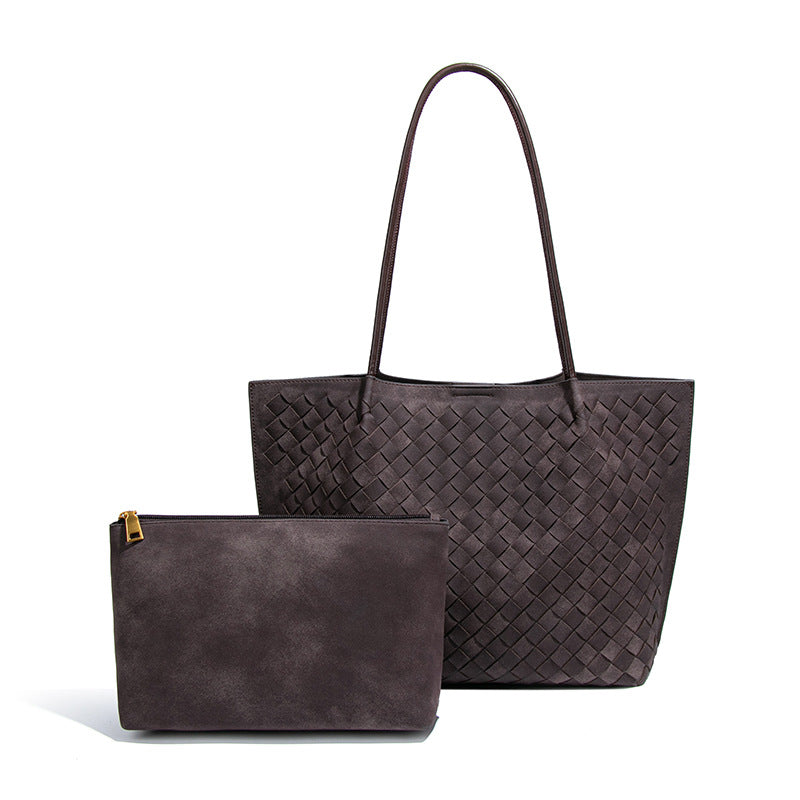 Women's Large Capacity Underarm Woven Frosted Texture Bags