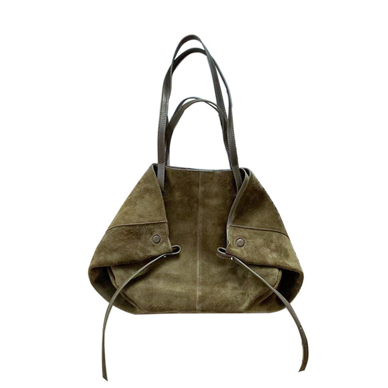 Women's Frosted Cowhide Catfish Design Genuine Leather Shoulder Bags