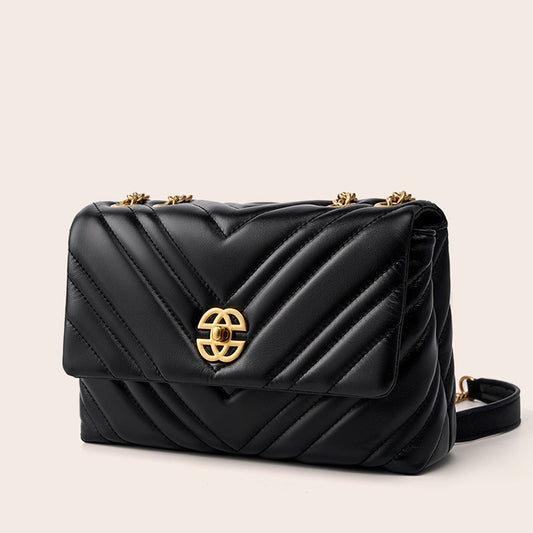 Women's Strict Selection Underarm Rhombus Chain Genuine Crossbody Bags