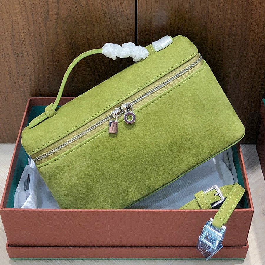 Women's Matte Cowhide Lunch Box Leather Commuter Crossbody Bags