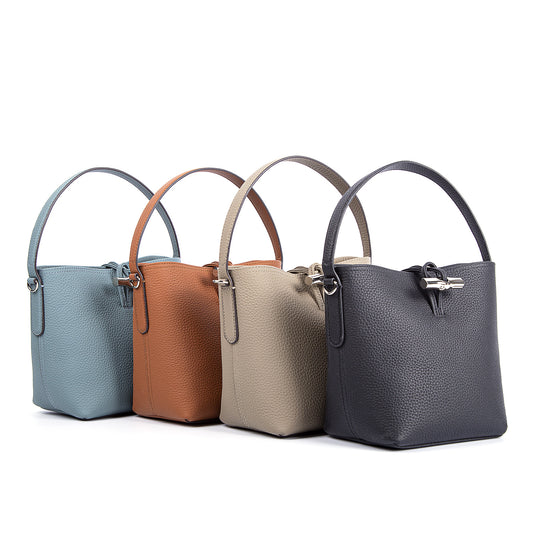 Women's Bamboo First Layer Litchi Pattern Cowhide Crossbody Bags