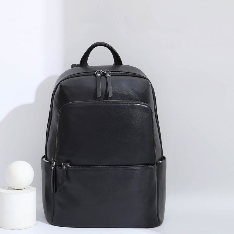 Men's Business Large Capacity Genuine Leather Commuter Backpacks