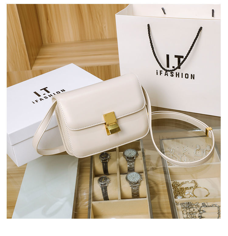 New Women's Genuine Leather Tofu Fashionable Shoulder Bags