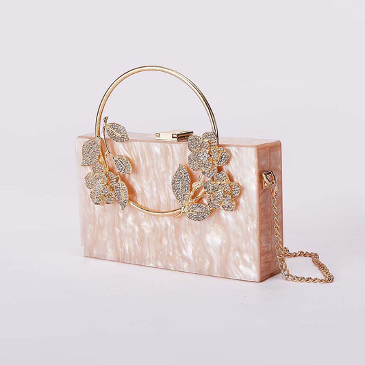 Lady's Flower Acrylic Wedding Banquet Clutch Evening Bags