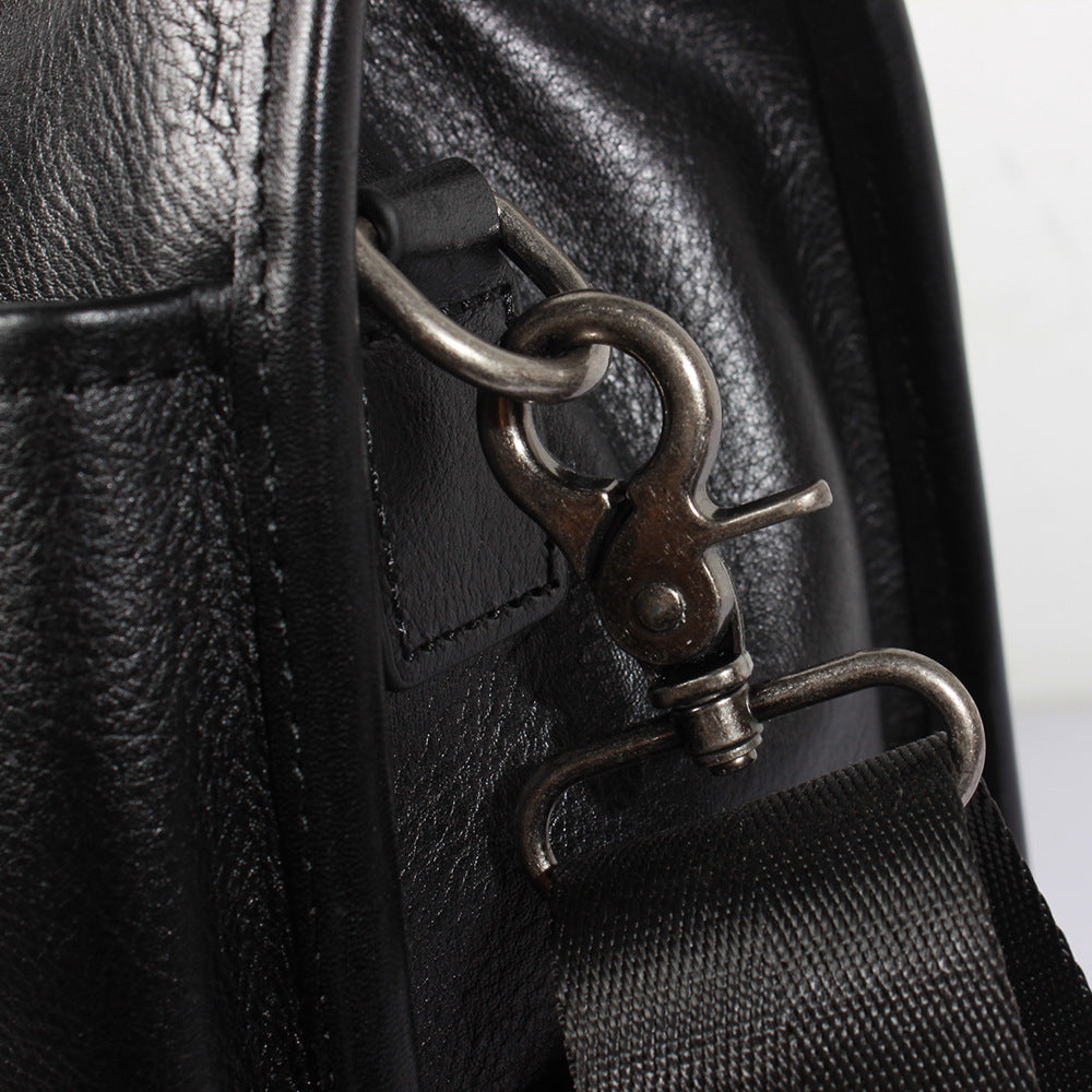 Men's Cowhide Vegetable Tanned Leather Large Capacity Business Men's Handbags