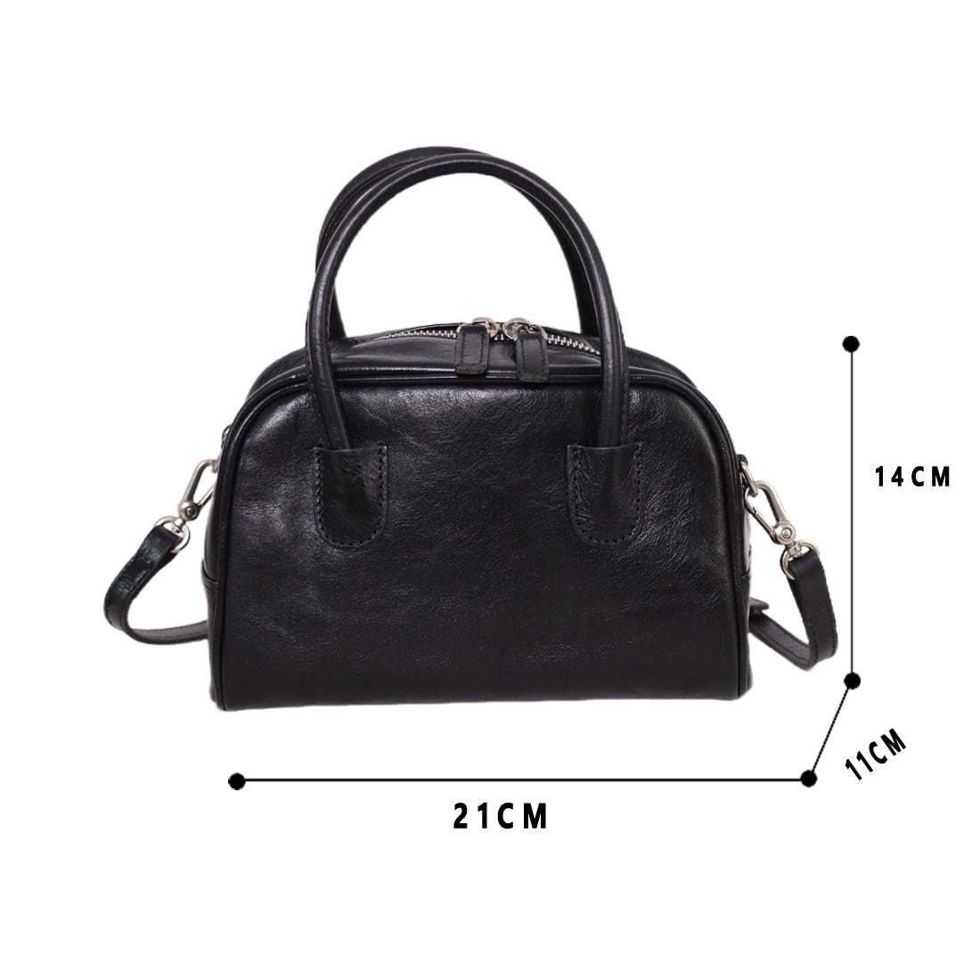 Women's Bowling Leather Pillow Vegetable Tanning Minority Handbags